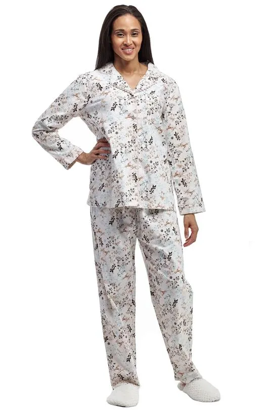 Pajama Set-La Cera Flannel S Beige