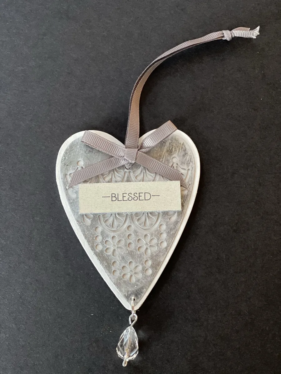 Ornament Hanging Heart "Blessed"