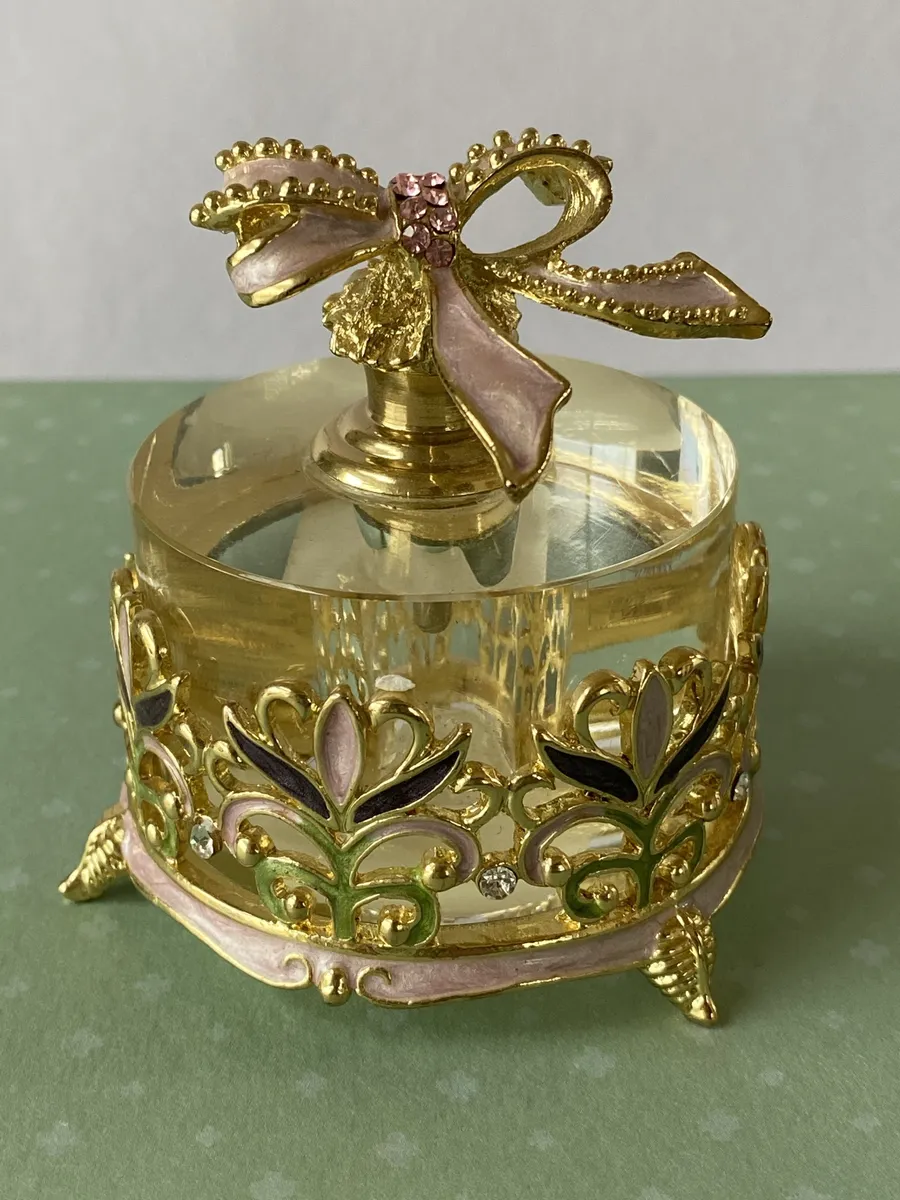Perfume Bottle Crystal with Pink Bow