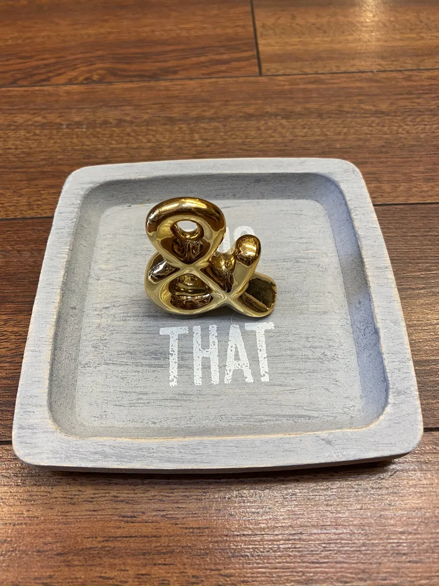 Wooden "This & That" Jewelry Ring Dish Tray