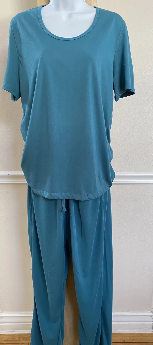 Pajama Set - Cool Jams - M, TurqSea, Scoop Neck, Short sleeve
