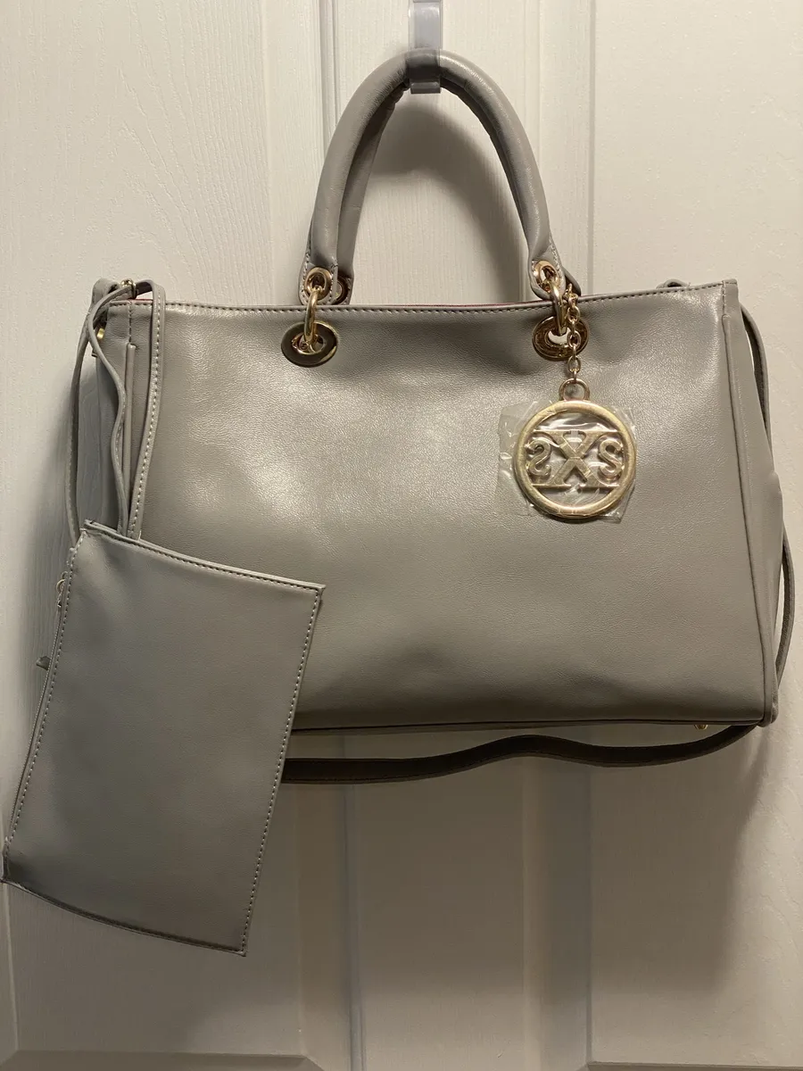 Fashion soft leather-like shoulder bag, Gray