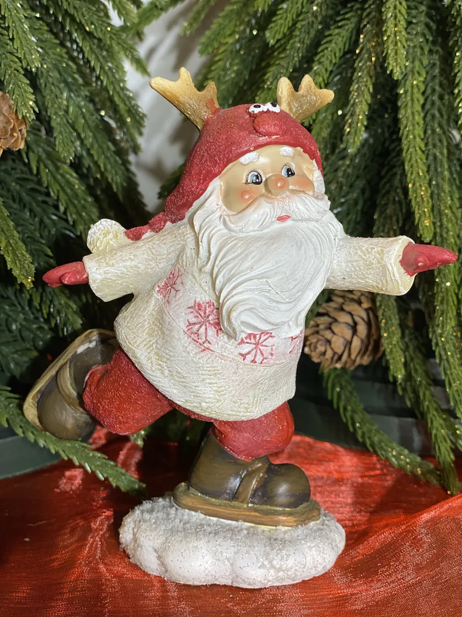 Christmas Resin Snowshoes Santa Figurine
