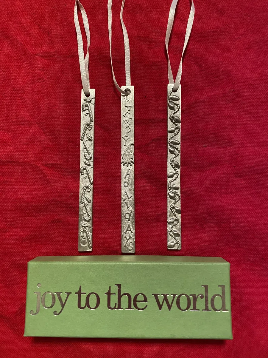 Christmas Vilmain Pewter Joy to the World Ornament - Set